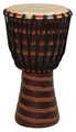 Hand-Carved African Djembe (10 inch Djembe with T2 Finish). Tycoon. Hal Leonard #TAJ-10T2. Published by Hal Leonard.

• Handcrafted from a single piece of sun-dried Ghanaian Hardwood

• Distinct finishes

• Deep, loud bass tones and high, sharp slap tones

• 5mm extra strong non-stretch rope for each and lasting tuning

• Natural varnish finishing.