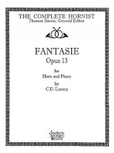 Fantasie (fantasy Fantaisie) Op 13 (Brass Solos & Ensemble/Horn And Piano/organ). By Lorenz. Arranged by Bacon, Thomas. For Horn (Horn). Brass Solos & Ensembles - Horn And Piano/Organ. Southern Music. Grade 4. 16 pages. Southern Music Company #ST609. Published by Southern Music Company.