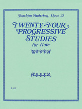 Twenty-Four Progressive Studies, Op. 33 (for Flute). By Joachim Andersen. For Flute. Woodwind Solos & Ensembles - Flute Studies. Robert Cavally Editions. Grade 3. 32 pages. Southern Music Company #B421. Published by Southern Music Company.