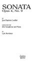 Sonata - Op. 4, No. 9 (Alto Saxophone and Piano). By Jean-Baptiste Loeillet (1680-1730). Arranged by Lyle Merriman. For Alto Saxophone. Woodwind Solos & Ensembles - Alto Saxophone. Southern Music. Grade 2. 8 pages. Southern Music Company #SS886. Published by Southern Music Company.