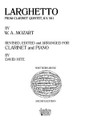 Larghetto (from Clarinet Quintet, K581) (Woodwind Solos & Ensemble/B-flat Clarinet And). By Wolfgang Amadeus Mozart (1756-1791). Arranged by David Hite. For Clarinet (Clarinet). Woodwind Solos & Ensembles - B-Flat Clarinet. Southern Music. Grade 3. 10 pages. Southern Music Company #SS718. Published by Southern Music Company.