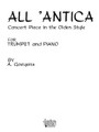 All 'antica (Trumpet and Piano/Organ). By Alphonse Goeyens. For Trumpet. Brass Solos & Ensembles - Trumpet And Piano/Organ. Southern Music. Grade 4. 12 pages. Southern Music Company #SS319. Published by Southern Music Company.