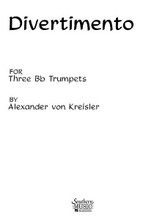 Divertimento (Brass Solos & Ensemble/Trumpet Trio). By Valter Despalj. For Trumpet Trio (Trumpet). Brass Solos & Ensembles - Trumpet Trio. Southern Music. Grade 4. Southern Music Company #SS853. Published by Southern Music Company.