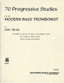 70 Progressive Studies for the Modern Bass Trombonist (Bass Trombone Method). For Bass Trombone. Brass Solos & Ensembles - Bass Trombone Method. Southern Music. Instructional, Studies and Method. Grade 4. Instructional book. 44 pages. Southern Music Company #B224. Published by Southern Music Company.

60 studies in the use of the F attachment valve, 10 studies in pedal notes, and circle of keys scale study.