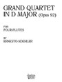 Grand Quartet in D Major, Op. 92 (Flute Quartet). By Ernesto Kohler (1849-1907). For Flute Quartet. Woodwind Solos & Ensembles - Flute Quartet. Southern Music. Grade 4. 75 pages. Southern Music Company #SS250. Published by Southern Music Company.