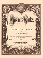 Concerto in G, K313 (Woodwind Solos & Ensemble/Flute And Piano/organ). By Wolfgang Amadeus Mozart (1756-1791). Arranged by Van Leeuwen. For Flute (Flute). Woodwind Solos & Ensembles - Flute And Piano/Organ. Southern Music. Grade 3. 40 pages. Southern Music Company #SS235. Published by Southern Music Company.