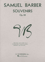 Souvenirs (Piano Solo). By Samuel Barber (1910-1981). For Piano, Piano/Keyboard (Piano). Piano Large Works. SMP Level 10 (Advanced). Softcover. 36 pages. G. Schirmer #ST42918. Published by G. Schirmer.

About SMP Level 10 (Advanced) 

Very advanced level, very difficult note reading, frequent time signature changes, virtuosic level technical facility needed.