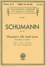 Woman's Life and Love (Frauenliebe und Leben) (Low Voice). By R. Schumann. For Piano, Vocal. Vocal Large Works. 32 pages. G. Schirmer #LB1357. Published by G. Schirmer.
Product,65362,Woman's Life and Love (Frauenliebe und Leben) (High Voice)"