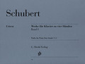 Werke fur Klavier zu vier Handen - Band I by Franz Schubert (1797-1828). Edited by Willi Kahl. For Piano Duet, 1 Piano, 4 Hands. Piano, 4-hands, Piano Duets. Urtext Editions. Pages: 217. Classical Period. SMP Level 10 (Advanced). Piano duet book. Standard notation and introductory text. 211 pages. G. Henle #HN94. Published by G. Henle.

About SMP Level 10 (Advanced) 

Very advanced level, very difficult note reading, frequent time signature changes, virtuosic level technical facility needed.