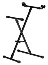 Amp Stand or Karaoke Stand accessory. General Merchandise. Hal Leonard #46113. Published by Hal Leonard.

This adjustable stand supports most karaoke systems. The stand elevates and angles sound for improved audio projection, as well as placing sound control within easy “hands-on” reach. Rubber grips on the top rail and the feet prevent the system from sliding. The stand is also perfect for many amplifiers.