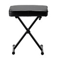 Musician's Bench accessory. General Merchandise. Hal Leonard #47573. Published by Hal Leonard.

This bench is ideal for use with keyboards and other musical instruments. The padded seat measures 12″ x 17″, and the cross brace and metal base provide strong support. It can adjust to three different heights of 18.5″, 19.5″, and 20.5″. The bench folds up for easy carrying and storage.