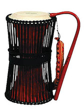 Talking Drum for Percussion. Tycoon. Tycoon Percussion #ETD. Published by Tycoon Percussion.

This unique percussion instrument of West African descent, whose pitch can be altered by applying pressure to the ropes, was originally used as a form of communication in Africa. It is equipped with two goat skin heads and is played with a specially shaped beater (included). Handcrafted from a single piece of hardwood!