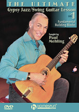 The Ultimate Gypsy Jazz/Swing Guitar Lesson (DVD 1: Fundamental Building Blocks). For Guitar. Homespun Tapes. DVD. Homespun #DVDMEHJS21. Published by Homespun.

Paul Mehling (Hot Club of San Francisco) focuses on warmups, practice techniques, training exercises, scales, arpeggios, vibrato, strumming styles, and chord progressions – basically everything a player needs to develop the authentic Gypsy swing sound. 1 hr., 5 min.