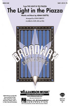 The Light in the Piazza (from The Light in the Piazza). By Adam Guettel. Arranged by John Purifoy. For Choral (SAB). Broadway Choral. 8 pages. Published by Hal Leonard.

In addition to being Richard Rodgers' grandson, Adam Guettel is a gifted composer in his own right! This title song from his Tony Award-winning musical creates a magical aura of love and destiny. Available separately: SATB, SAB and SSA. Instrumental ePak includes score and parts for Flute, Oboe, English Horn, Harp, Percussion, Timpani, Violin 1, 2, Viola, Cello and Contrabass. ShowTrax CD also available. Performance Time: Approx. 3:00.

Minimum order 6 copies.
