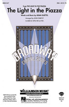 The Light in the Piazza (from The Light in the Piazza). By Adam Guettel. Arranged by John Purifoy. For Choral (SSA). Broadway Choral. 12 pages. Published by Hal Leonard).

In addition to being Richard Rodgers' grandson, Adam Guettel is a gifted composer in his own right! This title song from his Tony Award-winning musical creates a magical aura of love and destiny. Available separately: SATB, SAB and SSA. Instrumental ePak includes score and parts for Flute, Oboe, English Horn, Harp, Percussion, Timpani, Violin 1, 2, Viola, Cello and Contrabass. ShowTrax CD also available. Performance Time: Approx. 3:00.

Minimum order 6 copies.