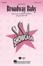 Broadway Baby (from Follies). By Stephen Sondheim (1930-). Arranged by Mac Huff. For Choral (SSA). Broadway Choral. 12 pages. Published by Hal Leonard.

From Stephen Sondheim's Follies, this is every wannabe chorus girl's dream! Showcase your SSA group with this Broadway classic! ShowTrax CD available. Performance Time: Approx. 3:15.

Minimum order 6 copies.