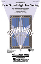 It's a Grand Night for Singing ((from State Fair)). By Oscar Hammerstein and Richard Rodgers. Arranged by Kirby Shaw. For Choral (SATB). Broadway Choral. 8 pages. Published by Hal Leonard.

Arranged as a samba, the joy and rhythmic excitement in this classic never stop. Opportunities for solos and duets provide textural variety. Add the optional horns for even more excitement! Available separately: SATB, SAB and SSA. ShowTrax CD and I-Pak also available. Performance time approx. 2:40.

Minimum order 6 copies.