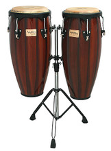 Artist Hand-Painted Series Red Congas (10 inch. & 11 inch.). For Congas. Tycoon. Tycoon Percussion #TC-91BHPR/D. Published by Tycoon Percussion.

These congas provide exceptional durability and unmatched sound, constructed of hand-selected, aged Siam Oak Wood. They are 28″ tall, featuring black powder coated Deluxe hoops, reinforced side plates with 3/8″ diameter tuning lugs, and backing plates. The heads are made of high-quality water buffalo skin, and the hand-painted, super high-gloss finish gives the congas a distinct shine. Ideal for the working percussionist! A tuning wrench and double stand are included.