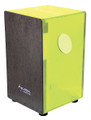 29 Series Neon Green Acrylic Cajon With Black Makah Burl Front Plate for Cajons. Tycoon. Tycoon Percussion #TKXNG-29. Published by Tycoon Percussion.