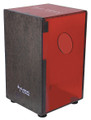 29 Series Cherry Red Acrylic Cajon With Black Makah Burl Front Plate for Cajons. Tycoon. Tycoon Percussion #TKXCR-29. Published by Tycoon Percussion.