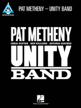 Pat Metheny - Unity Band by Pat Metheny. For Guitar. Guitar Recorded Version. Softcover. Guitar tablature. 144 pages. Published by Hal Leonard.

This folio transcribes Pat's guitar parts from his all-star collaboration with Antonio Sanchez, Ben Williams, and Chris Potter. 9 songs including: Breakdealer • Come and See • Interval Waltz • Leaving Town • New Year • Roofdogs • Signals (Orchestrion Sketch) • Then and Now • This Belongs to You.