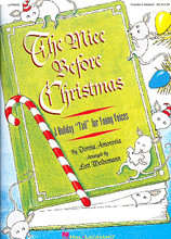 The Mice Before Christmas (Musical) by Donna Amorosia. Arranged by Lori Weidemann. For Choral (TEACHER ED). Choral. Music First Express. Children's Musical. 40 pages. Published by Hal Leonard.

'Twas the night before Christmas and all through the house, not a creature was stirring, not even a...wait a minute! The mice are stirring and are eating everything in sight! The elves are in a panic, Santa and Mrs. Claus are upset...will Christmas be cancelled? Celebrate the season with this delightful holiday musical that features 5 original songs with easy-to-learn rhyming dialog.

The Teacher's Manual includes songs, script and ideas for costumes, choreography and sets. The Singer's Edition features vocal lines and dialog only, and if you're performing with a 'cast of thousands' choose the handy Reproducible Pak (vocal lines, lyric sheets and dialog).

Available: Teacher's Manual, Singer's Edition (5-Pak), Reproducible Pak, Preview Cassette, Performance/Accompaniment CD. For Grades K-4.