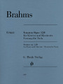 Clarinet Sonata (or Viola) Op. 120 Nos. 1-2 (Version for Viola Revised Edition). By Johannes Brahms (1833-1897). Edited by Egon Voss and Johannes Behr. For Viola (VIOLA WITH PIANO ACCOMPANIMENT). Henle Music Folios. Softcover. G. Henle #HN988. Published by G. Henle.

We owe a debt of gratitude to the clarinettist Richard Mühlfeld for making the elderly Brahms so interested in his instrument. In the 1890s the composer wrote the Trio op. 114, the Quintet op. 115 and the Sonatas op. 120 – three gems in the clarinet chamber music repertoire. Brahms also provided a part for viola as an alternative to the clarinet. The revision of our edition of the viola version of opus 120 is based on the musical text of the New Brahms Complete Edition and in many respects contains significant improvements: we were able to consult the autograph for the first time; the newly set piano score now contains the viola part; and viola players can benefit from fingerings and bowings by Tabea Zimmermann in the solo part.

Includes marked and unmarked string parts.