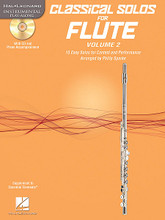 Classical Solos for Flute, Vol. 2 (15 Easy Solos for Contest and Performance). Arranged by Philip Sparke. For Flute. Instrumental Folio. Grade 2. Book with CD. 16 pages. Published by Hal Leonard.

This fun and educational set has everything the developing player needs for a great solo experience:

• 15 medium easy classical melodies, beautifully arranged by Philip Sparke

• CD-ROM with Full Performance recordings and Accompaniment Only recordings for each piece

• Tempo Adjustment Software for limitless practice options (requires a PC or Mac computer; instructions included)

• Piano Accompaniment files in PDF format