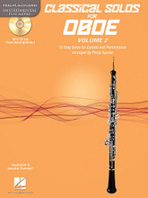 Classical Solos for Oboe, Vol. 2 (15 Easy Solos for Contest and Performance). Arranged by Philip Sparke. For Oboe. Instrumental Folio. Grade 2. Book with CD. 16 pages. Published by Hal Leonard.

This fun and educational set has everything the developing player needs for a great solo experience:

• 15 medium easy classical melodies, beautifully arranged by Philip Sparke

• CD-ROM with Full Performance recordings and Accompaniment Only recordings for each piece

• Tempo Adjustment Software for limitless practice options (requires a PC or Mac computer; instructions included)

• Piano Accompaniment files in PDF format