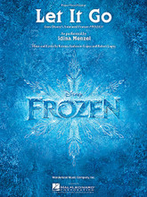 Let It Go (from Frozen) by Idina Menzel. By Kristen Anderson-Lopez and Robert Lopez. For Piano/Vocal/Guitar. Piano Vocal. 12 pages. Published by Hal Leonard.

This sheet music features an arrangement for piano and voice with guitar chord frames, with the melody presented in the right hand of the piano part as well as in the vocal line.