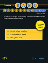 Guides to Band Masterworks - Volume IV (Instructional Designs for Teaching Comprehensive Musicianship in Rehearsal and Performance). For Concert Band. Meredith Music Resource. Softcover. 128 pages. Published by Meredith Music.

Guides to Band Masterworks with downloadable student workbooks provides band directors with a ready-made curriculum developed to incorporate comprehensive-musicianship training through quality band literature. When incorporating unit studies as a regular part of the band curriculum, students move beyond simply rehearsing pieces for a concert. They develop long-lasting benefits, growing as musicians and learning to love the music they perform. Every unit study integrates technical skills, musical knowledge and creative projects that lead student musicians to an enlightened and expressive performance.

Each unit study includes: ear training • rhythm studies • essential skills information for teaching the compositional elements of music • rehearsal strategies for addressing common ensemble issues • creative projects • active listening activities • sample teaching schedule • unit quiz (and answer sheet) • student practice plan • and optional band projects.

Volume IV covers “Yorkshire Ballad” by James Barnes * “Lux Aurumque” by Eric Whitacre * and “Dusk” by Steven Bryant.