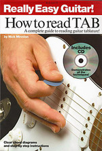 Really Easy Guitar! - How to Read TAB (A Complete Guide to Reading Guitar Tablature!). For Guitar. Music Sales America. Book with CD. Guitar tablature. 56 pages. Music Sales #AM981607. Published by Music Sales.

More than just a handy reference book, this book and CD set provides a complete guide to reading tablature for the beginner guitarist. Tablature offers an intuitive and coherent way of using printed music on the guitar without having to learn to read traditional notation – rather than seeing only the notes to be played, tablature guides your fingers to exactly the right frets and strings! This comprehensive tutorial includes: easy-to-follow diagrams • photos of correct fingerings • clear explanations of TAB notation with examples • audio recordings of every example on the accompanying CD • and a host of hints and tips to help you along the way.