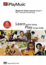 iPlayMusic Beginner Guitar Lessons - Level 1 (for Acoustic and Electric Guitar). For Guitar. DVD. IPlay Music #IP10008. Published by iPlay Music (HL.14003803).

Learn guitar today with iPlayMusic! Perfect for beginners of all ages, the iPlayMusic method is the most fun, simple and easy way to learn and enjoy guitar. Included in this DVD are over 2 hours of video lessons teaching guitar basics and 5 song lessons. The video lessons feature scrolling chords, lyrics and looping features that allow you to learn songs by playing along at your own pace. You'll be playing hit songs in no time! This DVD includes five song lessons that teach you how to play songs made famous by artists like Eric Clapton, The Beach Boys, Creedence Clearwater Revival and Willie Nelson. Featured songs include: Sloop John B. • Corinna, Corinna • The Midnight Special • Salty Dog • Will the Circle Be Unbroken. As an added bonus, the DVD comes with a special code that allows you to visit a special website to download this video series to your iPod, so you can watch and learn wherever you want! Authored for Zone 0.