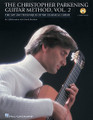 The Christopher Parkening Guitar Method - Volume 2 (Intermediate to Upper-Intermediate Level Book/CD Pack). By Christopher Parkening. Arranged by David Brandon and Jack Marshall. For Guitar. Guitar Method. Softcover with CD. 136 pages. Published by Hal Leonard.

An outstanding source for the technique and repertoire of the classical guitar, this book continues where Vol. 1 leaves off. It teaches: all notes in the upper position; tone production; advanced techniques such as tremolo, harmonics, vibrato, pizzicato and slurs; practice tips; stylistic interpretation; and more. The first half of the book deals primarily with technique, while the second half applies techniques to repertoire pieces. As a special bonus, this book includes 32 previously unpublished Parkening edition pieces by composers including Dowland * Bach * Scarlatti * Sor * Tarregá * and others, plus three guitar duets. The CD includes 60 demonstration tracks.