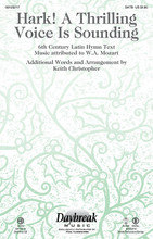 Hark! A Thrilling Voice Is Sounding by Wolfgang Amadeus Mozart (1756-1791). Arranged by Keith Christopher. For Choral, Flute (SATB). Daybreak Christmas Choral. 12 pages.

Uses: Advent, Christmas

Scripture: Isaiah 9:2-7; Mark 1:1-3; John 1:29

An early Latin hymn text has been combined with a Mozartian tune, and the result is this superb anthem for Advent. Present with piano, or use the optional flute obbligato or chamber orchestration for an added flair. Flute part included. Score and Parts (fl, ob, cl, bn, perc, timp, vn 1-2, va, vc, db) available on CD-ROM and as a digital download.

Minimum order 6 copies.