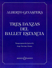 Tres Danzas del Ballet Estancia (Guitar Solo). By Alberto Ginastera (1916-1983). Edited by Jorge Martinez Zarata. For Guitar (Guitar). Boosey & Hawkes Chamber Music. 12 pages. Boosey & Hawkes #M051390274. Published by Boosey & Hawkes.
Product,66604,Sonata for Violin and Guitar