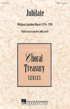 Jubilate by Wolfgang Amadeus Mozart (1756-1791). Arranged by John Leavitt. For Choral (SATB). Treasury Choral. Festival. 12 pages. Published by Hal Leonard.

This is an excellent example of Mozart's choral writing. Leavitt's editorial markings enhance the musicality of the work. Available separately: SATB. Performance Time: Approx. 2:15.

Minimum order 6 copies.