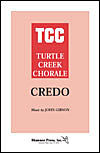 Credo (Turtle Creek Series). By John Gibson. For Choral (TTB). Shawnee Press. Latin Texts. 8 pages. Shawnee Press #C0322. Published by Shawnee Press.

The wonderfully rhythmic Credo is part of a five-movement mass written for men's chorus. Sung in Latin, this exciting praise song is appropriate for advanced high school through adult male choirs. Infectious main theme and playfully shifting meter make this festive dance fun to sing and fun to hear. For concert, contest, or festival use.

Minimum order 6 copies.