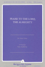 Praise to the Lord, The Almighty arranged by Ron Mallory. For Choral (TTBB). Fred Bock Publications. Sacred. 10 pages. Fred Bock Music Company #BG2409. Published by Fred Bock Music Company.

Ron Mallory has done a wonderful job setting this well-loved hymn tune for male voices. Excellent for Mother's Day or any time a men's choir sings in church, this rousing anthem starts with a glorious fanfare. A quick learn, this is an anthem of strength and praise to bring glory to any service.

Minimum order 6 copies.