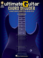 Ultimate-Guitar Chord Decoder (The Most Essential Chords for All Guitar Styles). For Guitar. Guitar Educational. Softcover Audio Online. Guitar tablature. 96 pages. Published by Hal Leonard.

The Ultimate-Guitar Chord Decoder is aimed at guitarists who are mystified by chords. It displays only the most essential chords in the most practical and useful fingerings, along with an easy-to-understand primer on chord construction. Starting with open-position power chords all the way up to advanced altered and extended jazz voicings, you'll have all the chords you'll ever need to use in your lifetime, regardless of what style of music you play. Featured topics include: reading tablature, deciphering chord symbols, reading chord diagrams, choosing chord fingerings, open-position essential chords, movable chords, triads, inversions, seventh chords, and more.