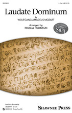 Laudate Dominum (Together We Sing Series). By Wolfgang Amadeus Mozart (1756-1791). Arranged by Russell L. Robinson. 2-Part. Choral. 12 pages. Published by Shawnee Press.

From Mozart's Solemn Vespers – K. 339, this lovely 2-part setting captures the intention of the original while creating an accessible work for young voices. With its recognizable melody and supportive piano accompaniment, this arrangement is a classic for your choir to learn and enjoy, and a staple for your choral library.

Minimum order 6 copies.