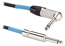 Tourtek Instrument Cables (3-Foot Instrument Cable with 1 Right Angle Connector). Samson Audio. General Merchandise. Hal Leonard #SATIL3. Published by Hal Leonard.

Tourtek Cables have been designed for musicians and sound engineers who require superior sound quality and demand ultimate reliability. The cables exceed the design goal by combining quality components like genuine Neutrik® connectors and durable low-noise wire with solid build construction.

Tourtek Instrument Cables feature inner stranded copper conductors covered by a PVC insulator, which is wrapped in a second carbon insulator, then wrapped in a braided copper shield with 96% coverage. This is protected by a 6mm PVC outer jacket. The low capacitance cable provides excellent rejection of RFI/EMI interference, extremely low handling noise and superior sound quality.

These instrument cables are available in a variety of lengths to ensure you have the appropriate cable for any application and can be purchased with one right angle connector as well. Standard instrument cable available in 1', 3', 6', 10', 15', 20', 25', 30', 50'. Instrument cable with one right angle connector available in 3', 10', 20' and 25'.