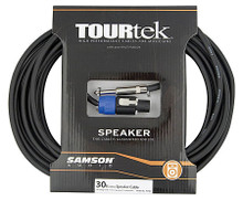 Tourtek Speaker Cables (30-Foot Speaker Cable & Speakon Connector). Samson Audio. General Merchandise. Hal Leonard #SATST30. Published by Hal Leonard.

Tourtek Cables have been designed for musicians and sound engineers who require superior sound quality and demand ultimate reliability. The cables exceed the design goal by combining quality components like genuine Neutrik® connectors and durable low-noise wire with solid build construction.

For delivery of serious power, Tourtek Speaker Cables use genuine Neutrik® Speakon® and 1/4″ connectors, heavy-duty oxygen free 14-gauge copper wire and solid build construction. The result is a reliable cable with low loss, extreme durability and superior sound quality.

The Tourtek Speaker cables are available in a variety of lengths to ensure you have the appropriate cable for any application. Available in 3-foot, 10-foot and 30-foot with 1/4″ connectors; 30-foot with Speakon® connectors; 30-foot with one 1/4″ and one Speakon® connector.
