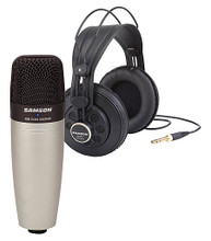 C01/SR850 (Condenser Mic/Headphones Bundle). Samson Audio. General Merchandise. Hal Leonard #SAC01850. Published by Hal Leonard.

C01 Large Diaphragm Condenser Microphone – Great for recording vocals, acoustic instruments and for use as overhead drum mics, the new Samson C01 large diaphragm condenser microphone is accurate, detailed, and smooth with warm bass and extended top end.