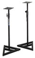 MS200 - Heavy Duty Studio Monitor Stands Samson Audio. General Merchandise. Hal Leonard #MS200. Published by Hal Leonard.

This pair of professional-grade isolated studio monitor stands feature telescoping columns for height adjustment, solid metal speaker platforms, heavy bases with carpet spikes, and have a 40 lb maximum speaker load. Ideal for Auro 8, Resolv 65, Resolv 65a, Resolv 80a and Rubicon 6a monitors.