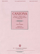 Canzona (from the Folkloric Suite) (for Organ and Brass Quartet, or Organ Solo). Composed by Jean Langlais (1907-1991). Arranged by Kenneth Danchik. For Organ. H.T. Fitzsimons Co. 12 pages. H.T. FitzSimons Company #F0648. Published by H.T. FitzSimons Company.

Jean Langlais remains one of the most admired composers of the 20th century. Canzona was originally released as an organ solo in the collection “Folkloric Suite,” and captures the unique flavor of Langlais' French, harmonic, post-impressionism. Kenneth Danchik has created a fabulous rendition which incorporates a brass quartet (trumpet parts for both Bb or C), and the antiphonal craftsmanship is excellent. This piece can be performed as an organ solo or with the brass, and will work as a concert or service piece.