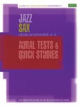 Jazz Sax Aural Tests & Quick Studies (Levels/Grades 4-5). For Tenor Saxophone, Alto Saxophone. ABRSM Jazz. 48 pages. ABRSM (Associated Board of the Royal Schools of Music) #D3366. Published by ABRSM (Associated Board of the Royal Schools of Music).

These practice tests and studies support the Associated Board's syllabus for Jazz Sax Levels/Grades 4-5. Complementing the study of jazz repertoire, they focus on musicianship skills central to the performance of jazz and to working by ear. The aural tests have been carefully devised to enhance listening, analyzing and improvising, while introducing a full range of styles. The quick study is about playing unprepared – in true jazz fashion – and improvising a response to a given opening.