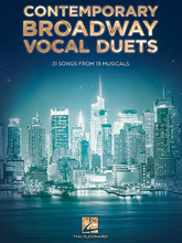Contemporary Broadway Vocal Duets (31 Songs from 19 Musicals). Composed by Various. For Vocal Duet. Vocal Collection. Softcover. 240 pages. Published by Hal Leonard.

Duets for various combinations of voices from The Addams Family • Aida • Avenue Q • Bring It On • Ghost the Musical • In the Heights • Legally Blonde • The Lion King • Little Women • Memphis • Monty Python's Spamalot • Newsies the Musical • Once • Shrek the Musical • Spider Man: Turn Off the Dark • Spring Awakening • 13: The Musical • [title of show] • Young Frankenstein.