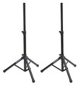 SP50P (Speaker Stand Set). Samson Audio. General Merchandise. Published by Samson Audio.

Samson's SP50P Speaker Stand Set raises your music to where audiences can enjoy it to the fullest. This pair of lightweight, telescoping tripod speaker stands features a roadworthy, aluminum-constructed design with a sleek black finish. With their standard 1-3/8″ pole adapters, the SP50P stands fit virtually all PA speakers. Adjustable up to 6' in height, these stands can handle enclosures that weigh up to 110 pounds (50kg) and each has a locking latch for increased support.