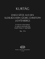 Einige Satze aus der Sudelbuchern G. Chr. Lichtenbergs, Op. 37a (Soprano and Contrabass). Composed by Georgy Kurtag. For Soprano, Contrabass. EMB. Softcover. 32 pages. Editio Musica Budapest #Z14242. Published by Editio Musica Budapest.